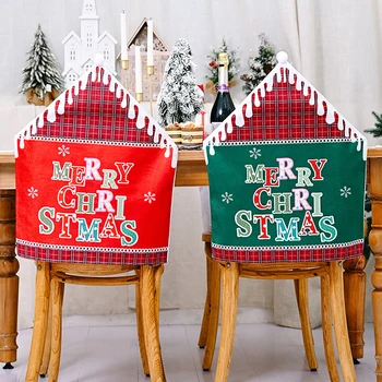 1SZT Nowe Świąteczne Ozdoby boże Narodzenie Krzesło Oparcie Wygodne Pokrywa Mikołaj Świąteczna Impreza Dekoracje Jadalnia Kuchnia Krzesło Pokrywa