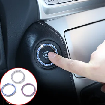 Akcesoria Do stylizacji samochodu, przycisk uruchamiania silnika, przycisk stop, uchwyt, klucz, pierścień ozdobny, wykończenie, 1 szt. Dla Toyota Prado FJ150 2010-2018
