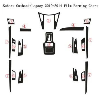 Do Subaru Legacy Outback 2010-14 Wewnętrzna Centralny Panel Sterowania Klamka Naklejki Z Włókna Węglowego Naklejki Akcesoria do stylizacji samochodów