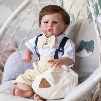 24 cale Już Gotowa Pomalowana Lalka Reborn Baby Cameron 3D Skóra Widoczne Żyły Zakorzenione Włosy Kolekcjonerska Artystyczna Lalka Prezent