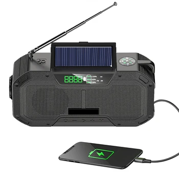 Awaryjne Radio 5000 mah Zewnętrzne Awaryjne Ręczne Elektryczne Oświetlenie solarne Głośnik Bluetooth Power Bank